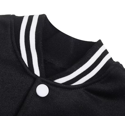 -BLACK VARSITY JACKET-